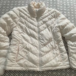 Sz M Gap Puffy Jacket-white/off white